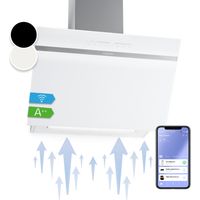 Klarstein Hotte Aspirante 60cm, Hottes de Cuisine, Filtre de Hotte à Graisse en Aluminium, Débit d'Air Puissant 514 m³/h et Silencieux, Eclairage LED, Hottes Aspirantes Dégraissante, Wi-Fi, Class A++
