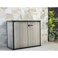 Dmora - Armario exterior Kindersley, Mueble para exteriores, Mueble de jardín multiusos, Contenedor para balcón o garaje, 140x77 h120 cm, Gris