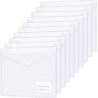 12 Pack Plastic Wallets A4 File Folders Plastic Transparent Document Folder with Label Pocket Snap Button Clear Files Envelope Pockets for Home, Office, School and Travel
