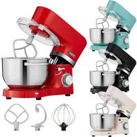 Arebos – Robot pâtissier 1500W 4,5 & 5,5 L acier inoxydable – 6 vitesses – Technologie d'agitation planétaire – Accessoires inclus