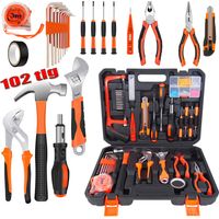 102x Toolbox Kit tournevis set Toolbox marteau à rochet