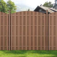 Clôture en plein cintre WPC marron 185 x 193 cm – Résistante aux intempéries – Montage rapide avec poteau et accessoires inclus – Neu.Holz