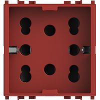 Modulo presa multistandard, 10A, 16A e schuko, serie P, rosso, compatibile con serie Vimar Eikon - 4Box Side 4B.V20R.H21