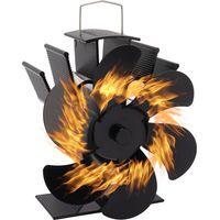 Ej.Life Ventilateur de poêle à 6 pales pour poêle à bois, répartition efficace de la chaleur pour poêle à bois et poêle à bois