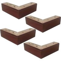 Set di 4 gambe per mobili in legno massello a forma di L, gambe di ricambio per mobili da comodino e tavolino da tè (senza viti)