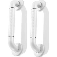 Poignée de douche à ventouse + barre d’appoint luminescente en acier inoxydable pour WC, 40 cm