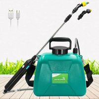 QORVA-Pulvérisateur à piles de 1,35 gallon/5 litres, pulvérisateur électrique avec poignée de chargement USB, pulvérisateur de jardin portable avec manche télescopique, 2 buses et bandoulière régl