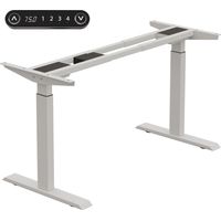 Bureau Assis Debout Électrique Réglable en Hauteur,69-115cm Double Moteur Cadre en Acier Pied De Table Reglable,Blanc