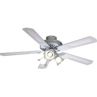 Ventilateur de plafond 60W Ø132cm – 5 pales en MDF – Sélecteur 3 vitesses à chaînette – Réversible pour été/hiver – Luminaire 3 tulipes E27 – Farelek