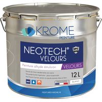 Krome Neotech Velours Peinture de Finition Murs et Plafonds - Intérieur Conditionnement: 12L - Couleur: BLANC