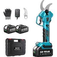 SEESII Akku Astschere 40 mm – Elektrische Gartenschere mit 2 4000 mAh Akkus, SK5-Klinge, Bürstenlosem Motor, LCD-Anzeige, Für Obstgärten, Landschaftspflege und Professionelle Gartenarbeiten, CS440