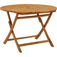 Vidaxl – Table de jardin pliable 110 cm en bois d'acacia massif – Résistante aux intempéries – Facile à nettoyer – Idéale pour espaces extérieurs