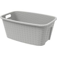 Wäschekorb 35l. 59,5x39,5x25cm Weidenimitat/cremefarbenes Rattan mondex