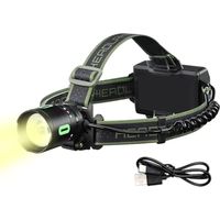 Phare de camping Lampes de tête de camping extérieures Torche haute luminosité avec 8 modes Lampe imperméable à la poussière pour la randonnée Pêche Sac à dos Marche