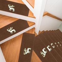 15Pcs Tapis Marche Escalier 22 x 55 cm, Marchettes d'Escalier, Tapis D'escalier Antidérapants, Tapis Marchettes D'escalier Auto-Adhésif pour Enfants, Personnes âgées et Animaux Domestiques-02
