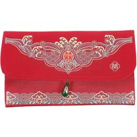 Enveloppe rouge chinoise porte-bonheur pour mariage, enveloppe en brocart porte-bonheur-18.70X11.00X1.00CM