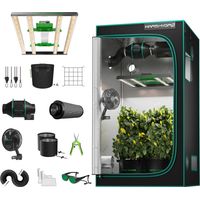 Mars Hydro Growbox Komplettset 100x100x180cm LED FC 3000 EVO LED-Wachstumslicht mit Ventilation Clip on fan fü für Zimmerpflanzen