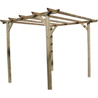 Gazebo pergola libera in legno di pino impregnato mt 3x3x2,5 adatto all'arredamento di ambienti esterni giardini
