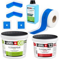 LEVEL+ Dichtset für Duschabdichtung Bad Dichtband Flüssigfolie 5,5kg SET501