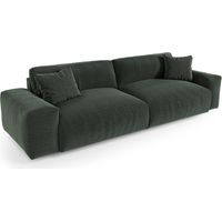 Canapé 3 places en tissu tramé toucher doux vert kaki CHEER