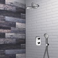 Cristina Ondyna – Pack douche thermostatique encastré NEW DAY – Butée de température 38°C – Débit 24L/min à 3 bars – Installation facile avec gabarit