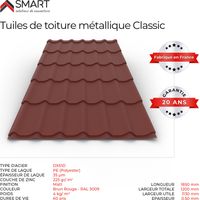 Bravo The Smart Solution – Tuile de toiture bac acier – Couverture métallique rouge oxyde 3009 – Dimensions 1850x1200x0.50mm – Solution budget et qualité