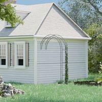 Black Metal Garden Arch - Half Arbour Trellis
