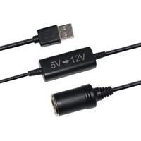 Conversor de enchufe de cigarrillo USB 5V a 12V - HTC EQUIPEMENT - 12W y cable de 120cm