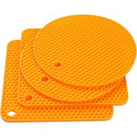 Trivet En Silicone - Résistant À La Chaleur Jusqu'à 230 °C - Antidérapant Design Alvéolaire - Pour Cuisinière Four Casserole - Lot De 4 Pièces