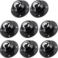 Roulettes pivotantes à 360° pour meubles – Lot de 8 roulettes auto-adhésives en acier (6,1 cm), gris/noir, base plate pour petits appareils électroménagers et meubles de cuisine
