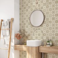 Crédence adhésive salle de bain - Motif carreaux de ciment - 50x50 cm - Adhésif + Protection MATE