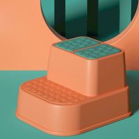Tabouret de Toilette pour Enfants Anti-Dérapant Rouge 2 Étages - Solide et Stable