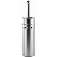Portascopino Bagno Contenitore Spazzolone Wc In Acciaio Satinato Decorato 69442