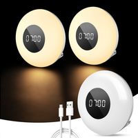 Veilleuse Enfant, Veilleuse Prise Electrique, 3 Couleurs & 10 Niveaux de Luminosité Veilleuse Led avec Horloge, Veilleuse BéBé TéLéCommande