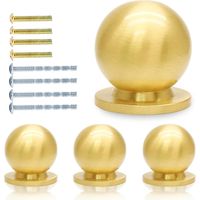 CCYKXA Lot de 4 mini boutons ronds en laiton massif, poignées en laiton de 1,6 cm de diamètre, mini poignées de tiroir dorées, mini boutons pour boîte à bijoux, doré