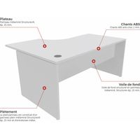 Bureau compact individuel pieds panneaux Serenity