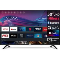 Smart TV Hikers 50Z1 50" 4K UHD, Dolby Atmos, VIDAA OS - Schwarz