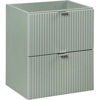 Meuble sous vasque ELVINA – 50 cm – 2 tiroirs – Coloris vert sauge pastel – À suspendre