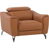 Poltrona pelle marrone dorato Narwik