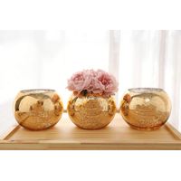 Ensemble de 3 Vase Bling Vase doré rond Vase en argent Vase en or rose Vase de table Vase de fête Vase de mariage Pièce matresse