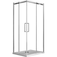 Box Doccia Angolare 80x100 cm 2 Ante Scorrevoli in Cristallo Trasparente 8mm H200 Fosterberg Horsens Destro
