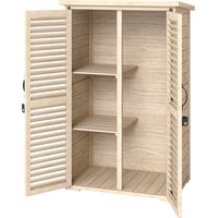 Outsunny Armadio da Giardino a 2 Ripiani in Legno di Abete 75x50x118 cm