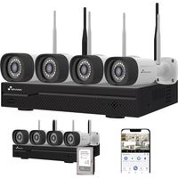 Kit Videosorveglianza 3K IP Senza Fili – 4 Telecamere Wireless + NVR + Hard Disk