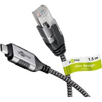 Cavo Ethernet da USB-C™ 3.1 a RJ45, Slim, 1,5 m, collega router, modem o switch di rete alla porta USB-C™ di un laptop, tablet o smartphone. Lunghezza del Cavo 1.5 m