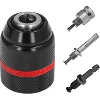 Rapide Mandrin Perceuse 1.5-13mm, Filetage 1/2" 20UNF, Adaptateur Mandrin Visseuse, avec SDS Plus, clé à Chocs et 1/4 HEX, Outil de Conversion, pour Clé et Perceuse Électriques