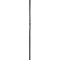 Poteau martelé avec motif aplati, fer forgé - Hauteur 1200mm Base ronde Ø25mm - Fer forgé - À souder - DECO FER FORGE