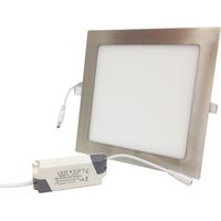 Pannello led quadrato 18w acciaio satinato nichel incasso Faro faretto completo driver luce bianca naturale caldaDownlight fredda bianca 6500k