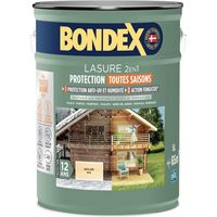 Lasure 2 in 1 Außenanstrich - Farblos - Satin - 12 Jahre Schutz - Alle Jahreszeiten - Bondex - 5L