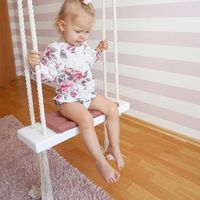 Planche en bois massif éponge coussin coton corde balançoire, 50 kg en bois Rocking chair Swing Board enfants Swing Swing Swing extérieur aire de jeux, jardin, Cour