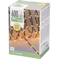 ECD Germany Catena Luminosa a 800 Micro LED 24 m Bianco Extra Caldo 8 Funzioni Alimentazione a Corrente IP44 Impermeabile per Interni Esterni Luci Decorazione Natalizie Grappolo per Albero di Natale